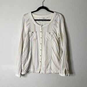 Anthropologie Odille long sleeve blouse women’s 12 twelve button down stripe